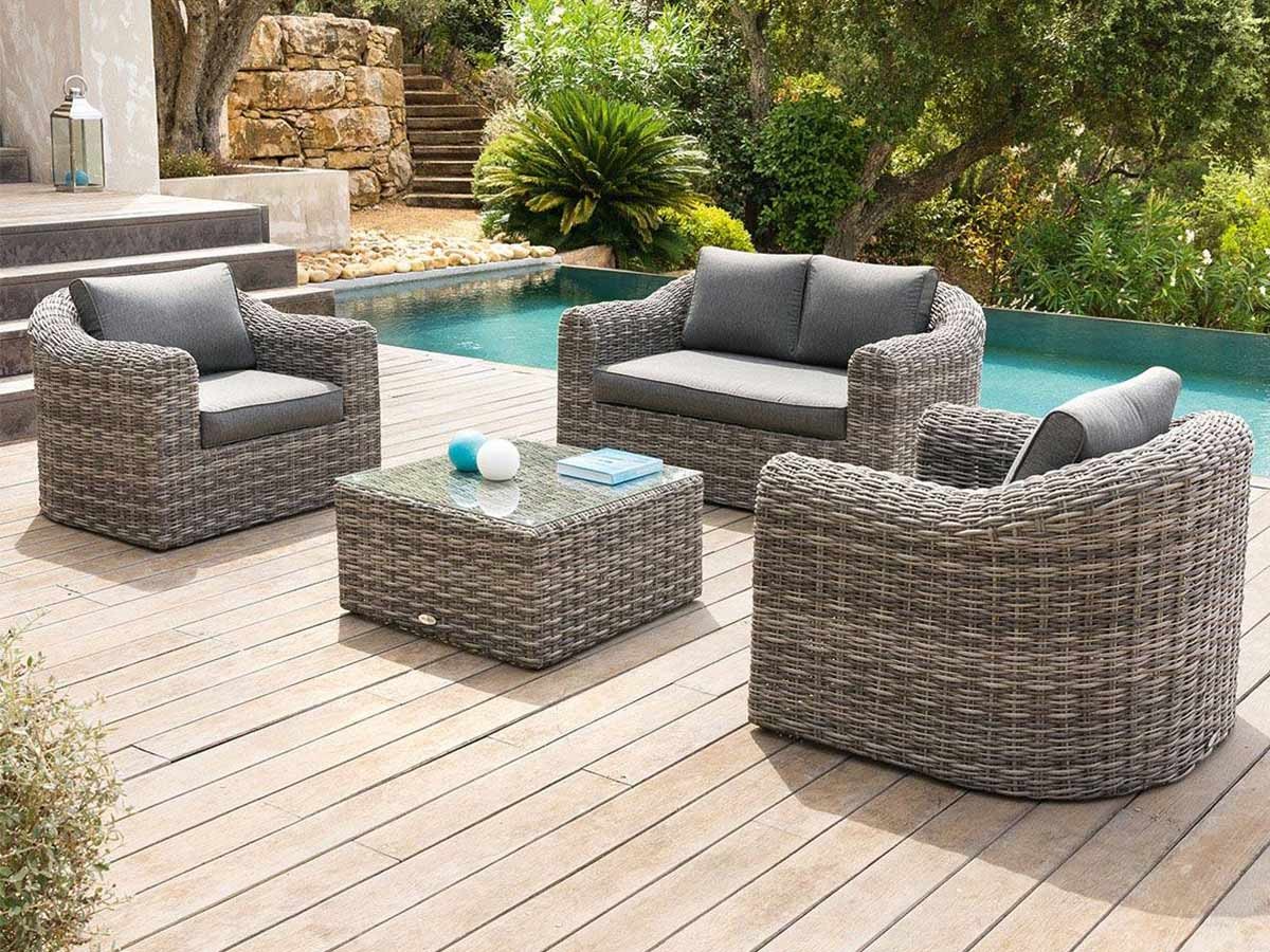 Salon de jardin en résine modèle Mooréa couleur au choix - Hesperide