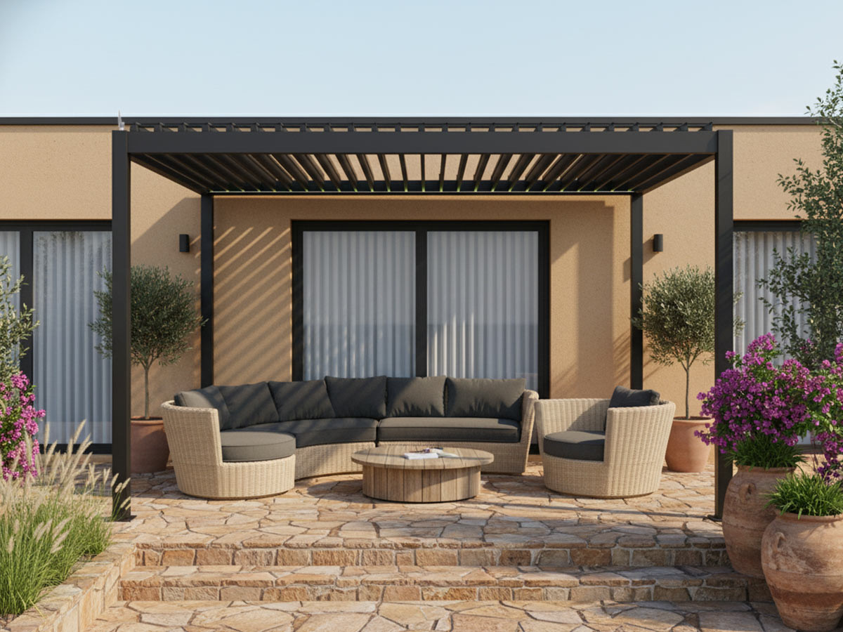 Pergola Bioclimatique lectrique Evora Graphie 4 X 3 M Marque Hesp ride pergola-bioclimatique-lectrique-evora-graphie-4-x-3-m-marque-hesp-ride