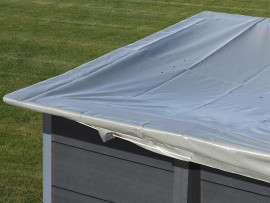 Intex Bache De Protection Piscine Tubulaire Rectangle 5,49 X 2,74 M - Couverture Ultra Silver Avec Crépine Drainage