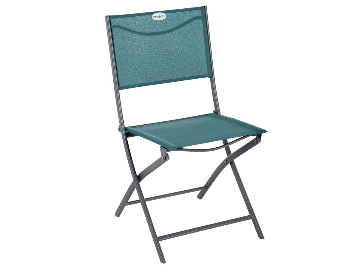 Hespéride Lot De 4 Chaises De Jardin Pliantes Modula Beige Lin - Acier Epoxy - 46 X 52 X 87 Cm