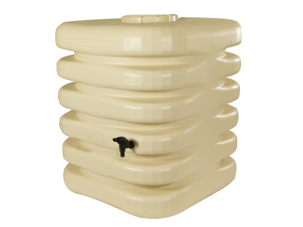 Récupérateur eau de pluie Cunique 1000L + Kit raccord chéneau