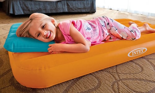 Matelas Gonflable Pour Enfants Avec Côtés - Lit De Voyage Rose, Confortable Et Sécurisé