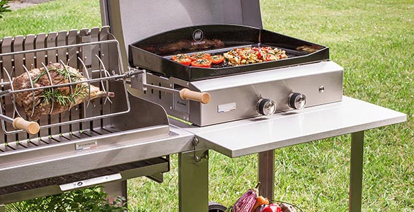 Barbecue Charbon RUECAB Encastrable - 44x32.5cm - Acier Noir Époxy Pour 4-6 Personnes