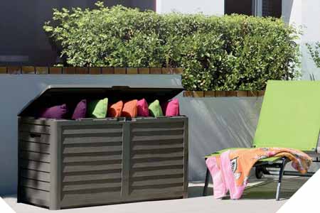 Coffre de rangement de jardin en plastique Baya EDA - Jardideco