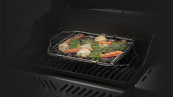 Grille à Poisson Inox 18/8 Double - 60x19x14 Cm Pour Poissons Entiers XXL, Forme Bombée Anti-Adhésive